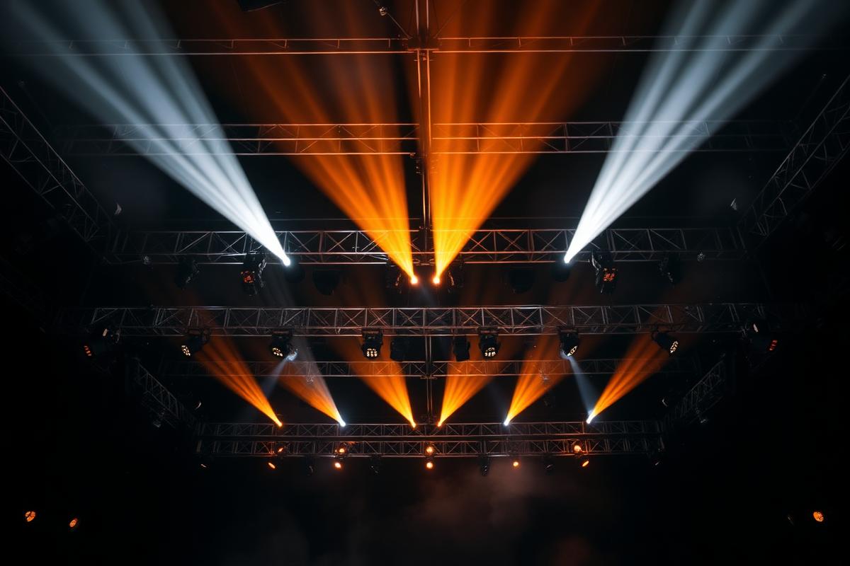 Lighting equipment set up for a live event in New Orleans