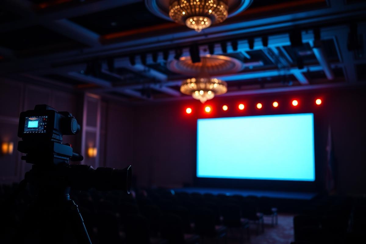 Video equipment set up for a live event in New Orleans